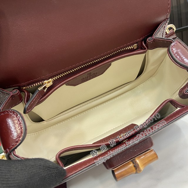 Gucci專櫃古馳最新款Bamboo 1947系列小號竹節手提包 jh2444型號：675797